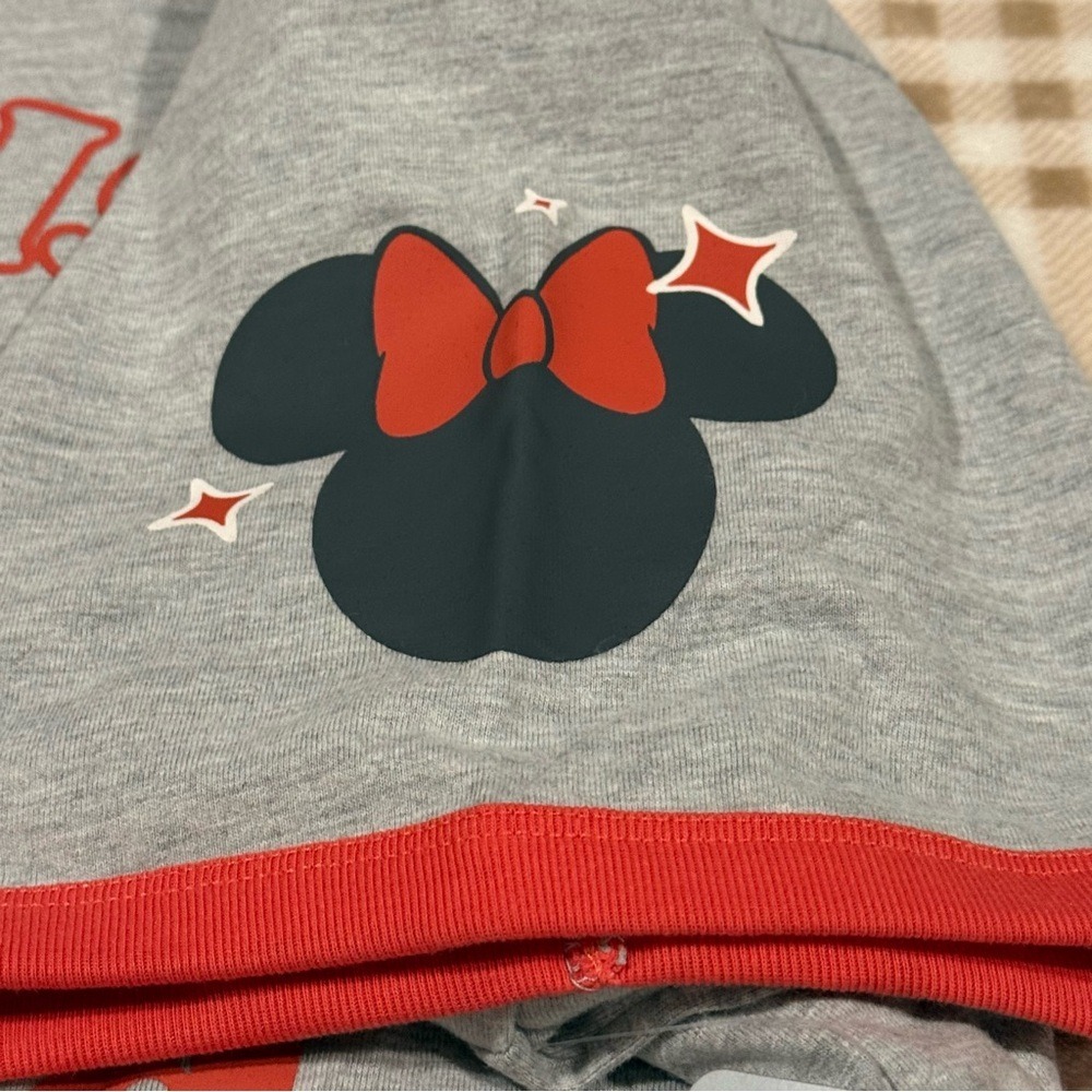 Disney Parks Minnie Mouse Born Disney Raised Disney Ringer Tee Gray Red 3X NWT - Picture 3 of 4